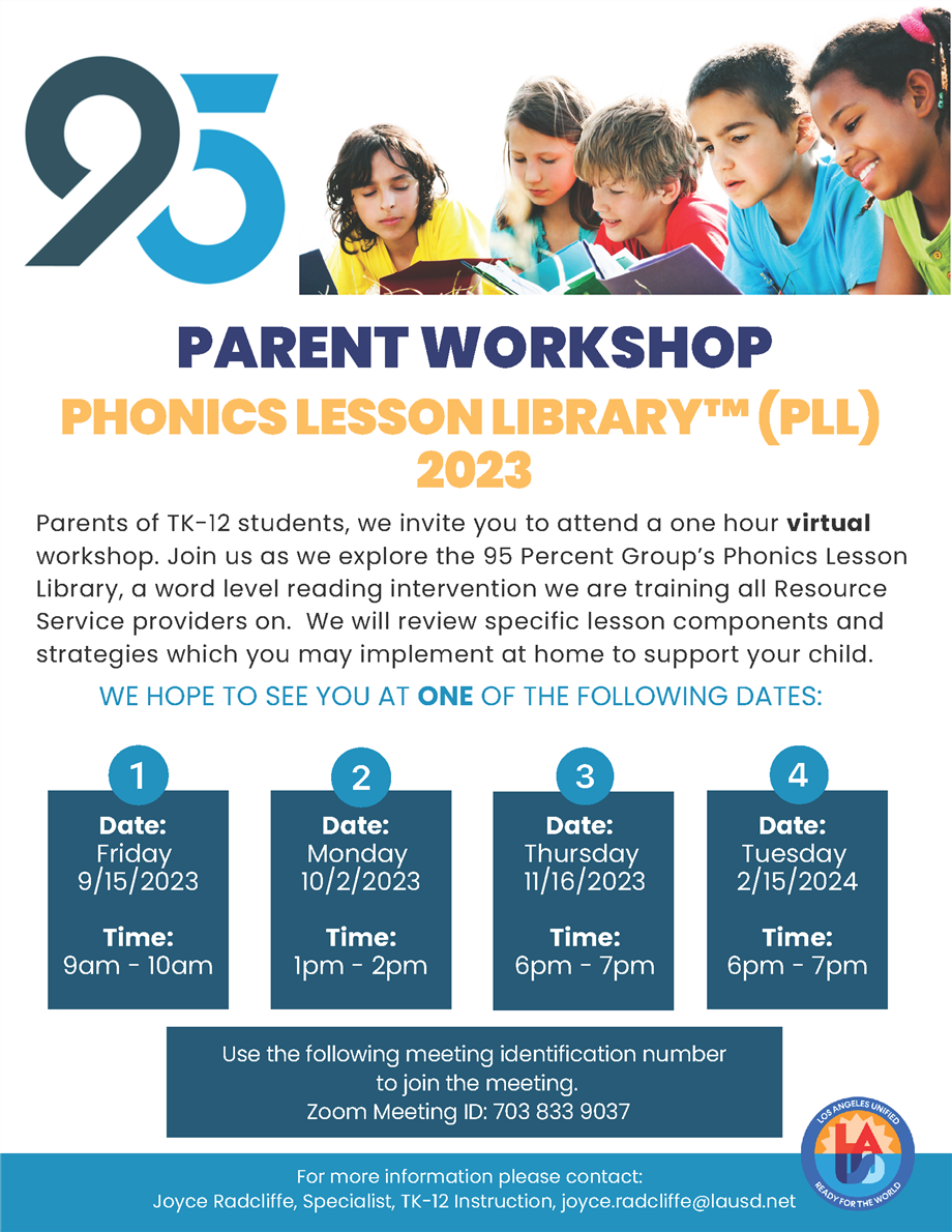  95 % Parent Workshop Flyer